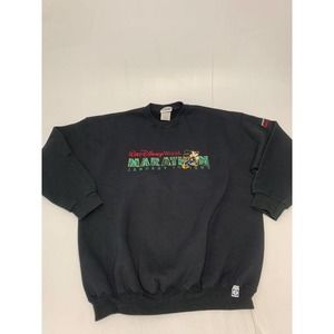 VTG Discus Athletic Pullover Black Walt Disney World Marathon January L Men A72